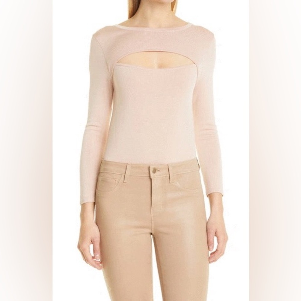 L'AGENCE Tops Jocelyn Cutout Sweater in Petal